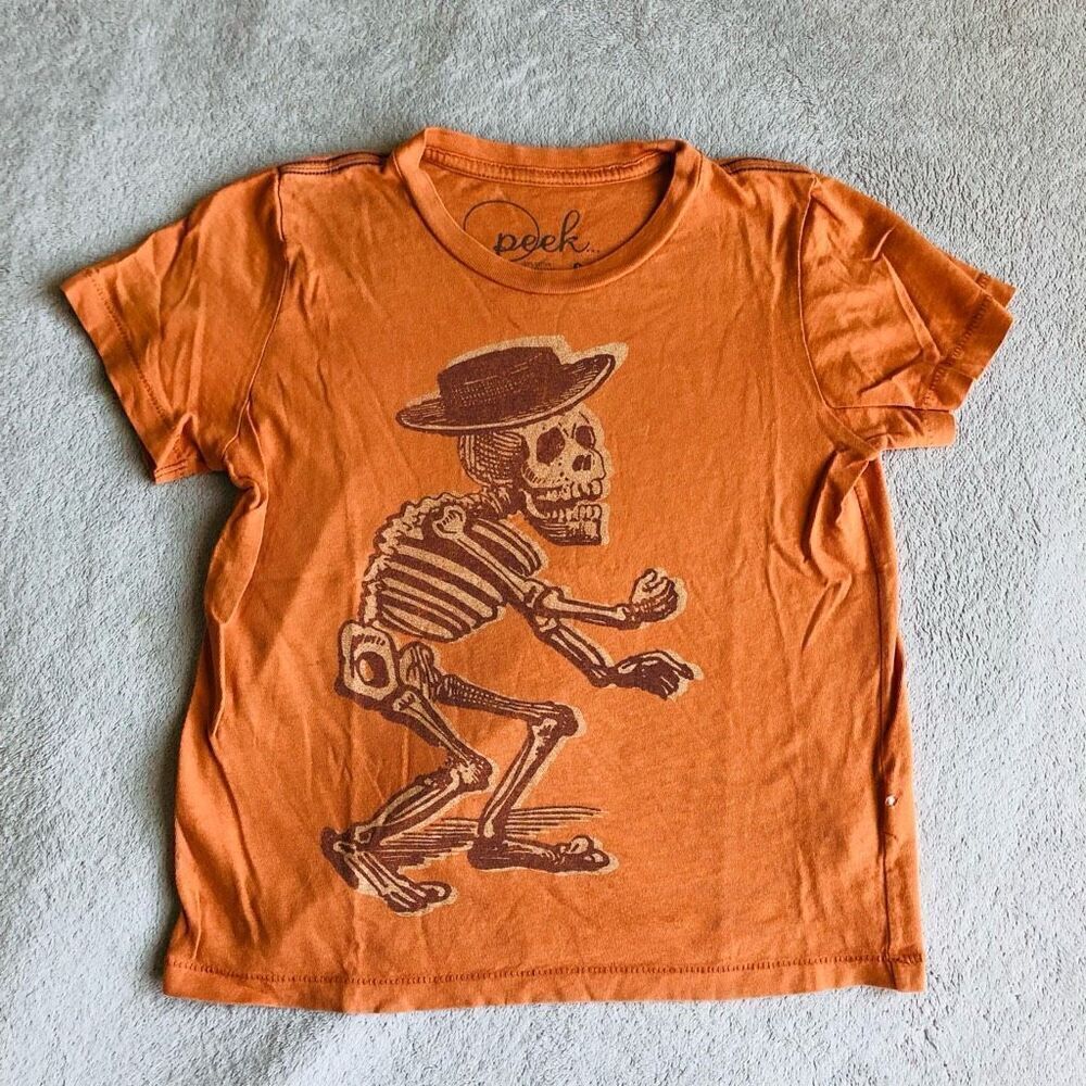 Peek Kids Orange Dia De Los Muertos Graphic T-shirt